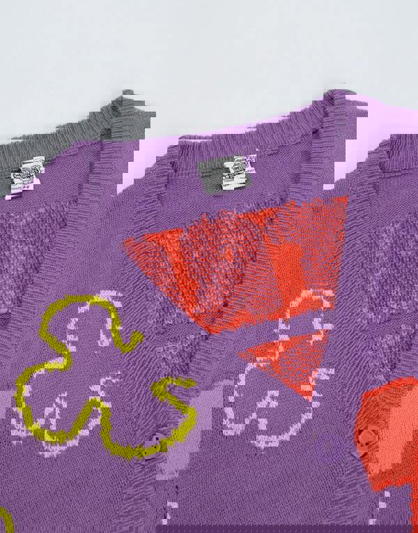 SpongeBob SquarePants Womens Purple Patric Star Cardigan