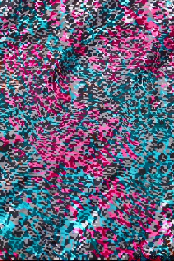 Neon Leopard Side Gather Swimsuit