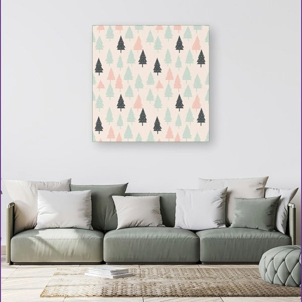 Warren Reed Christmas Tree Silhouette Pattern Canvas