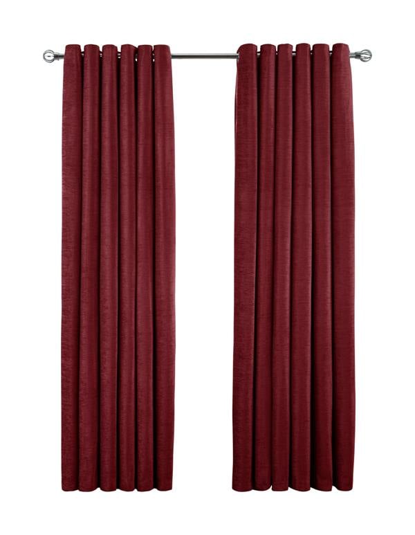 Smart Living Chenille Eyelet Curtain - Red