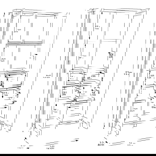 Furniture To Go High Rock Extra Wide Display Cabinet in Matt Black/Riviera Oak