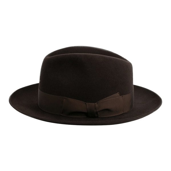 Gamble & Gunn 'Shirwell' Luxury Handmade Fur Felt Fedora - Brown