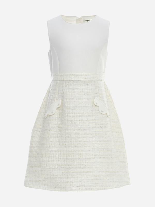 Florel Girls Jacket and Dress Set in Ivory