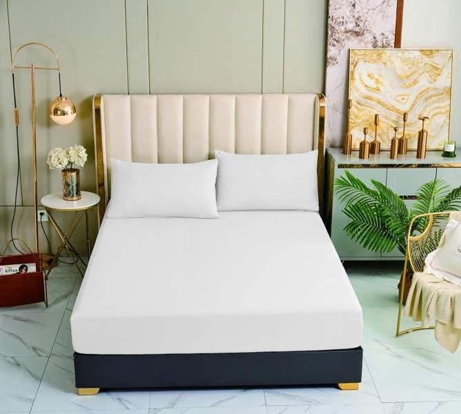 Ezysleep 100% Egyptian Cotton White Fitted Sheet