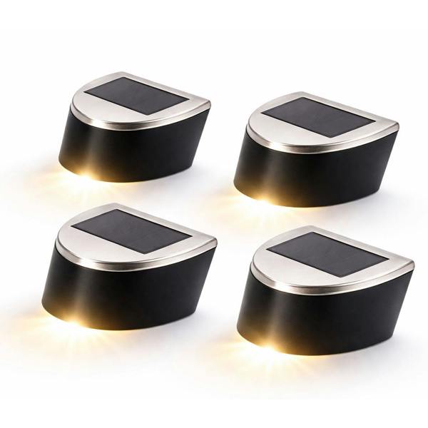 Gardenwize Pack of 4 Solar Fence Lights – Urbane LED Wall Lights