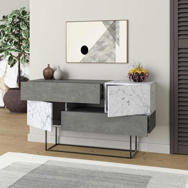 Decortie Eros Console Sideboard Display Unit Marble Effect