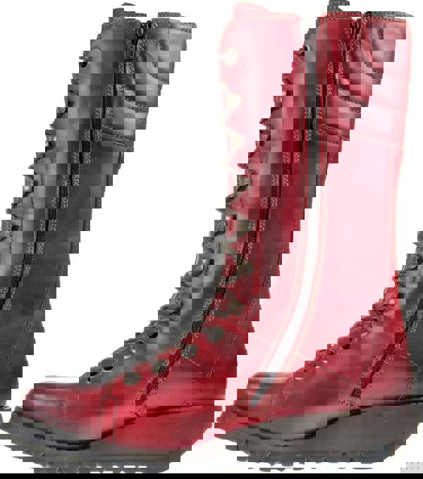 Fly London STER Womens Zip-Up Lace Wedge Leather Mid Calf Boots