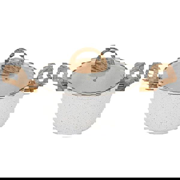 Gr8 Home Coconut Aluminium 7 Pcs Induction Non Stick Frying Pan Saucepan Pot Cookware Set