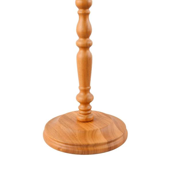 Classic Oak Wooden Standing Floor Lamp Base with Intricate Pole Design Image 8