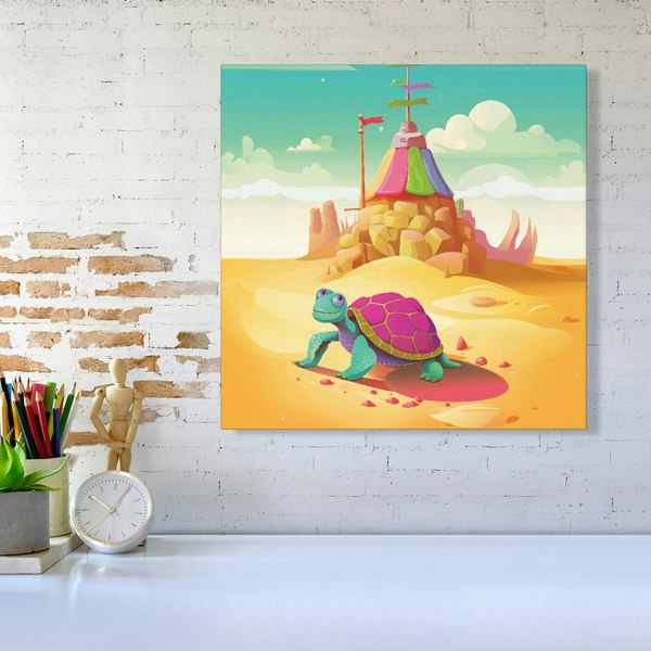 Warren Reed Turtle On A Beach Holiday Canvas