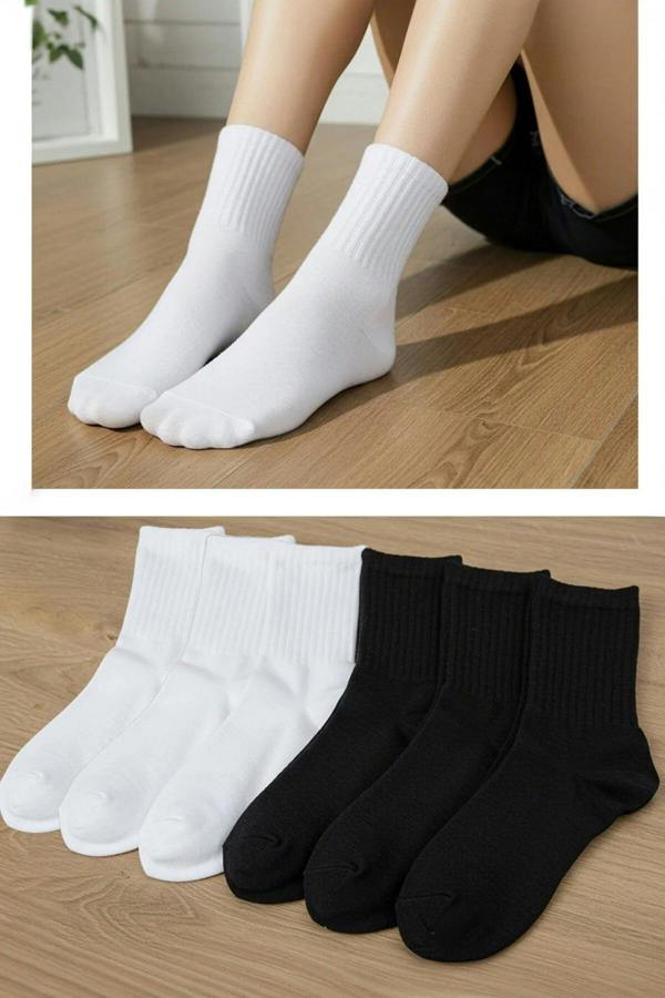WOVCOR 6-Pack Cotton Ribbed Knit Socks