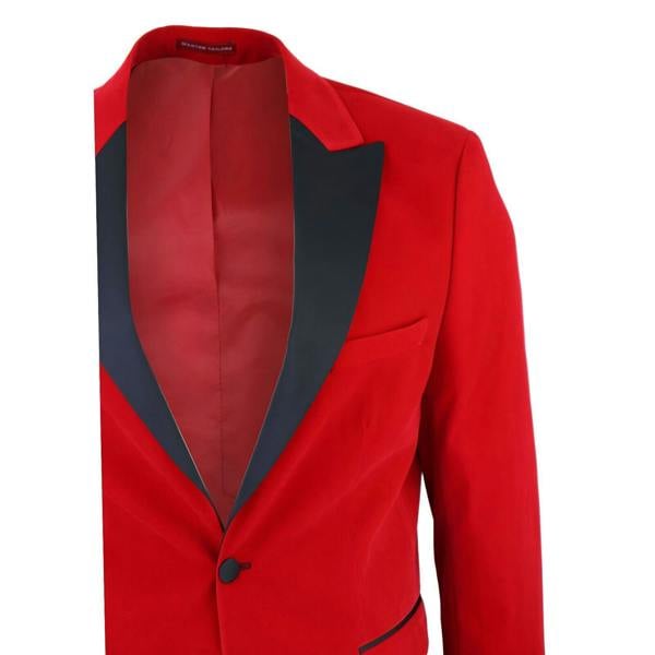 TruClothing Mens Red Velvet Dinner Tuxedo Suit Jacket Blazer