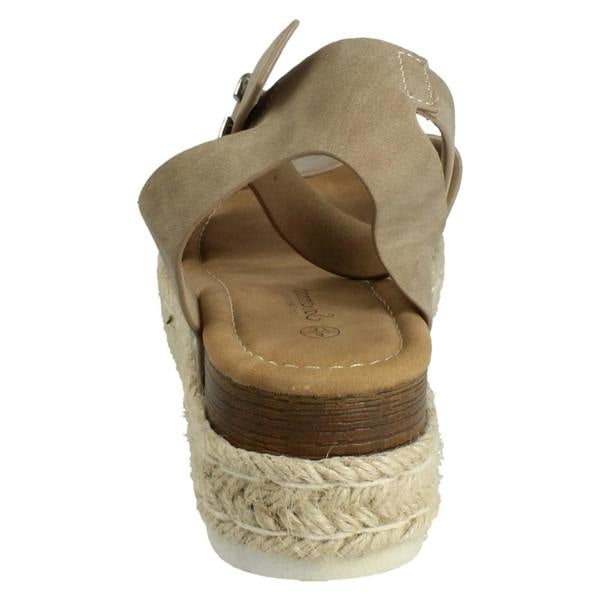 Savannah Ladies Savannah Buckle Fastening Ankle Strap Wedge Sandals F12095