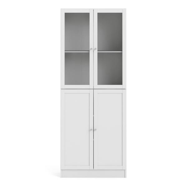 Furniture To Go Basic Tall Wide (4 Shelves) 4 Door Combination Unit in White