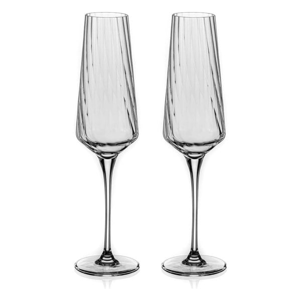 Diamante Mirage Collection Champagne Flutes - Set of 2