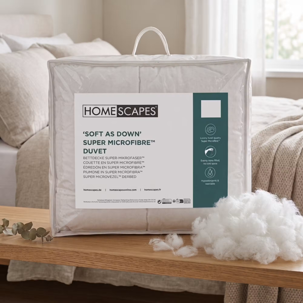 HOMESCAPES Super Microfibre 10.5 Tog Duvet for Autumn / Winter