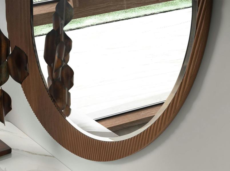 Angel Cerdá Round walnut wall mirror 3262