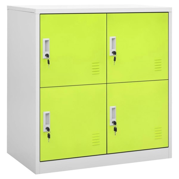 Berkfield Locker Cabinet Light Grey and Green 90x45x92.5 cm Steel