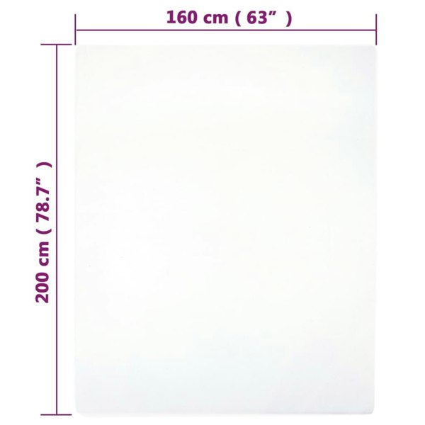 Berkfield Jersey Fitted Sheet White 160x200 cm Cotton