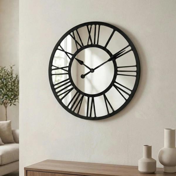 Garden Greatness Roman Numeral Mirror Wall Clock