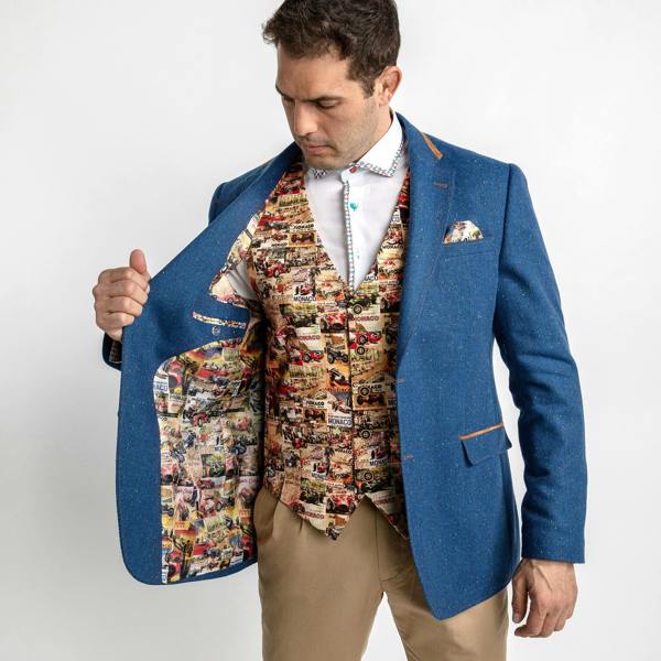 RACING RENAISSANCE VINTAGE PRINTED WAISTCOAT – Premium Men's Patterned Shirt by Claudio Lugli | Bold Design, Tailored Fit, Best Printed Shirts