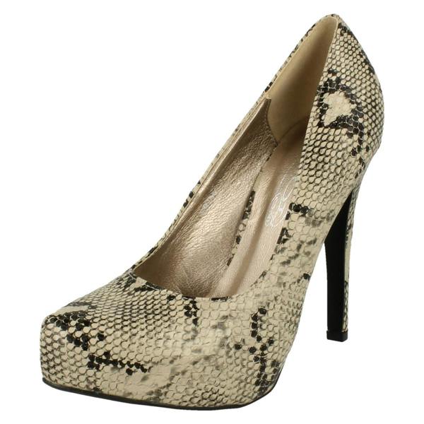 Spot On Ladies Spot On High Heel Platform Court Shoes