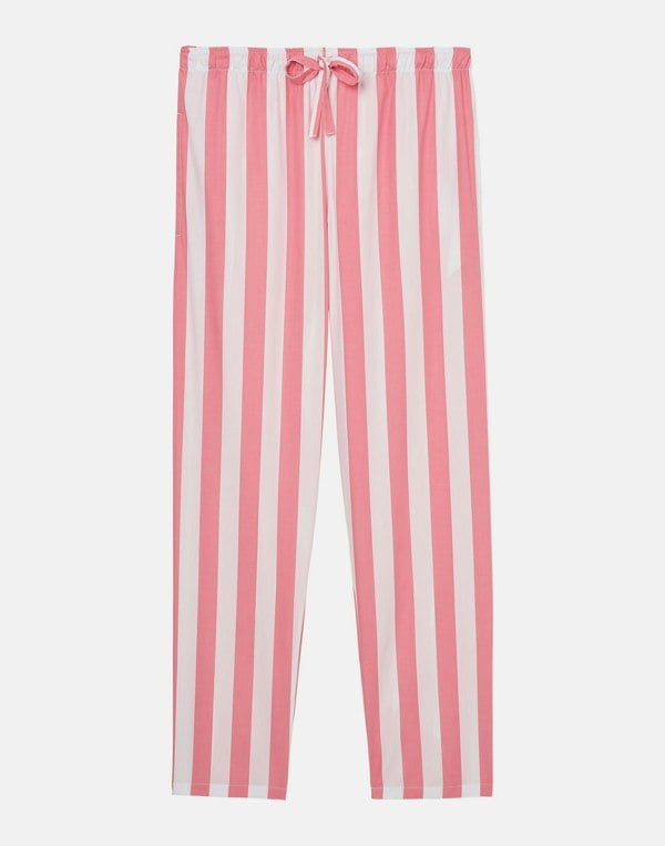 British Boxers Women's Crisp Cotton Pyjama Set – Picnic Pink Stripe