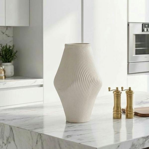 Garden Greatness Maison Graphite White Sculptural Vase