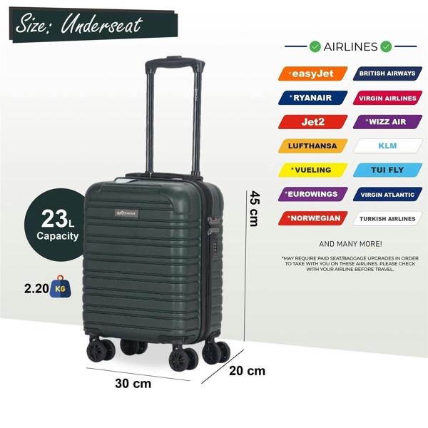 Eagle Luggage ABS Hardshell Underseat Cabin Suitcase 45 x 30 x 20 cm Luggage Suitable for Wizz Air