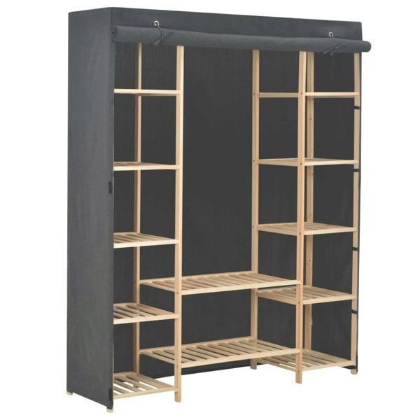 Berkfield Wardrobe Grey 135x40x170 cm Fabric