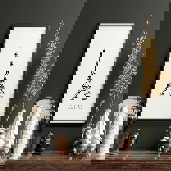 Wall Art Framed For Living Room | Set of 3 Paris Landmarks Wall art Prints