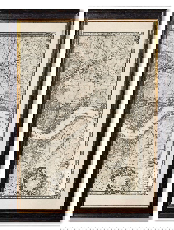 Exceptional Art c.1746 London Triptych Map