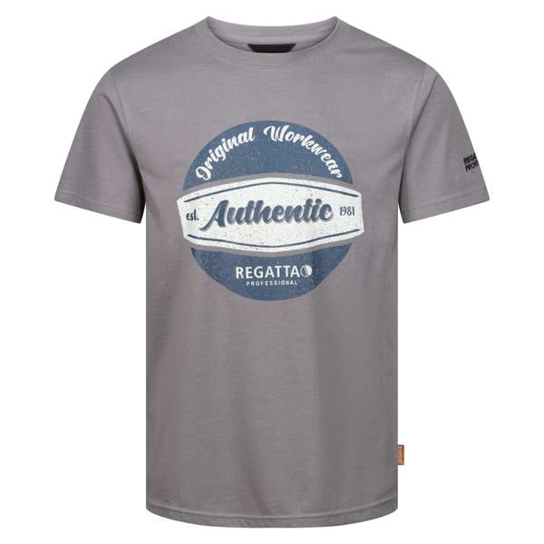 Regatta Professional Mens Cotton T-Shirt - Rock Grey Marl