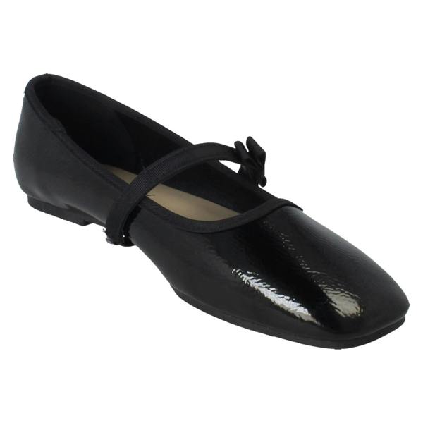 Savannah Ladies Savannah Slip On Elastic Strap Bow Detailed Mary Jane Shoes F80567