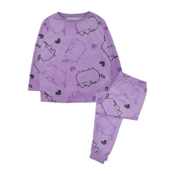 Pusheen Girls All-Over Print Long Pyjama Set - Purple