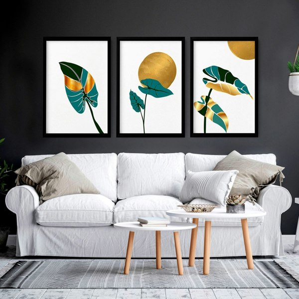 Bohemian decor living room | set of 3 wall art prints