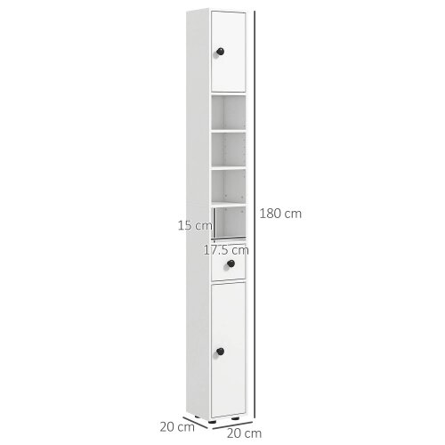 Wyld Haus Lakeva Extra Tall Slim Bathroom Storage Cabinet With Multi Layer Internal Compartments White