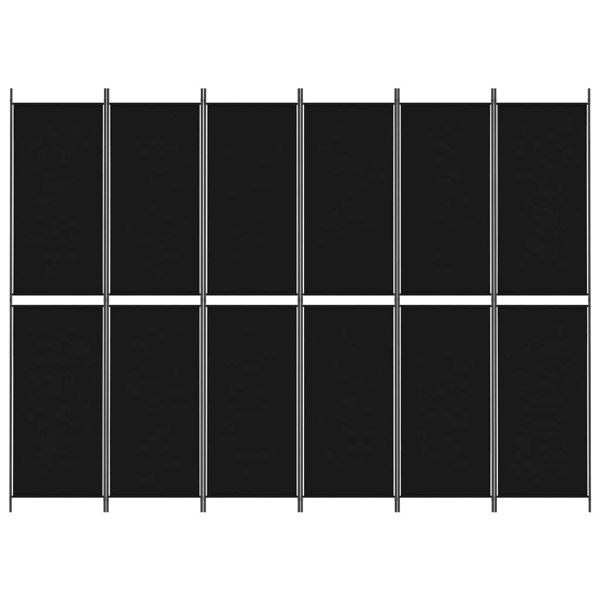 Berkfield 6-Panel Room Divider Black 300x220 cm Fabric