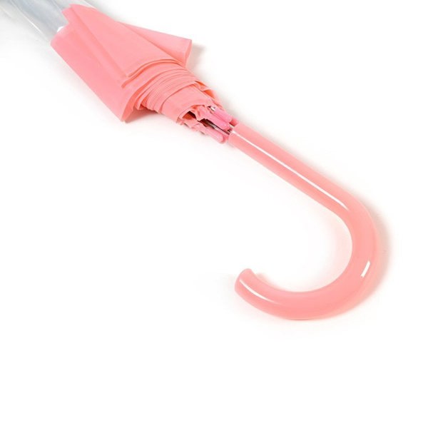 Pink Stripe Clear Dome Umbrella Handle