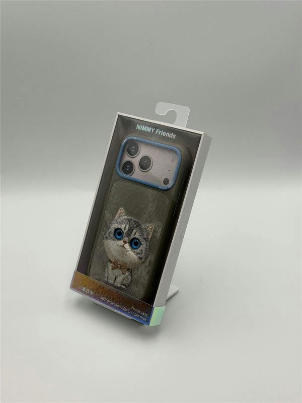Nimmy Friends Nimmy Big Eye Cute Pet Silver Shaded Cat Case with MagSafe for iPhone 17 Pro Max 6.9" Grey Blue - N-XDY-IP17-PRO-MAX-023