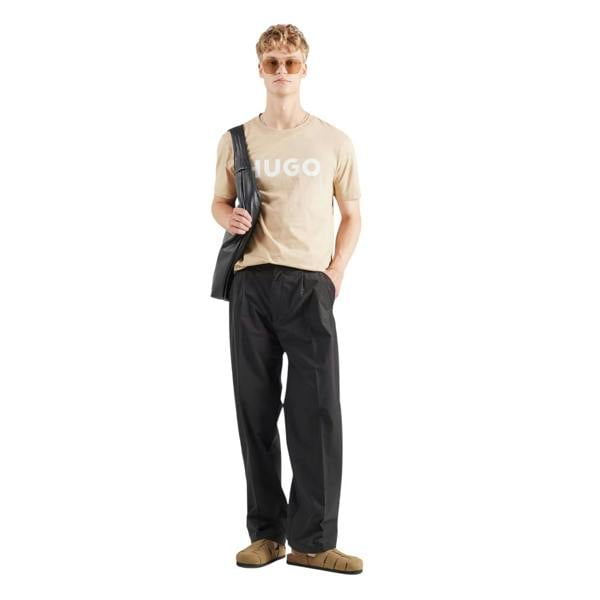 Hugo Mens Logo Regular T-Shirt - Beige - 