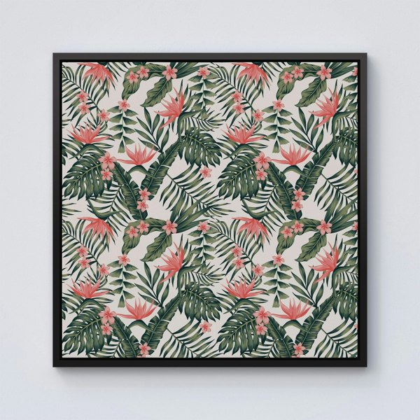 Warren Reed Dark Tropical Green Leaves Framed Canvas