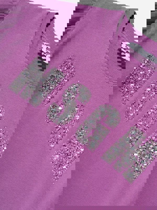 MSGM Girls Logo Sweater Dress in Purple