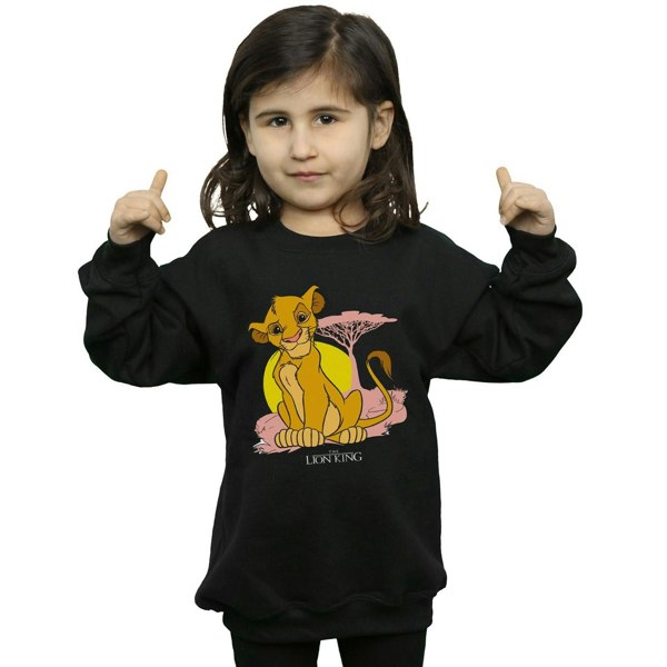 Disney Girls The Lion King Simba Pastel Sweatshirt - Black