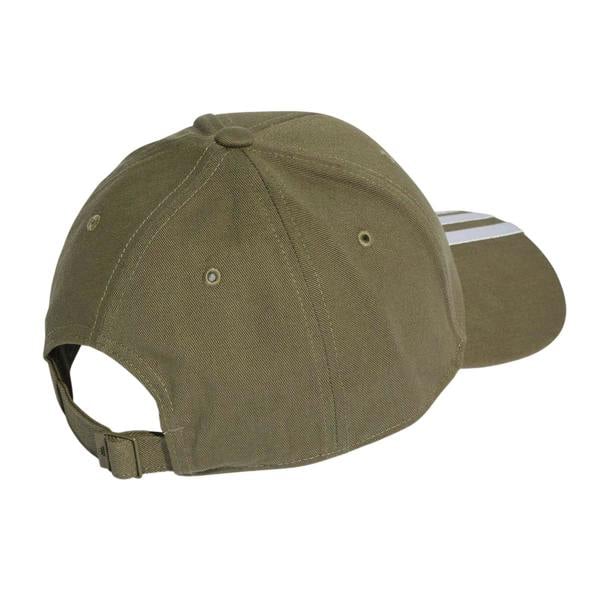 Adidas Mens 3 Stripes Cotton Twill Baseball Cap - Khaki Green - 