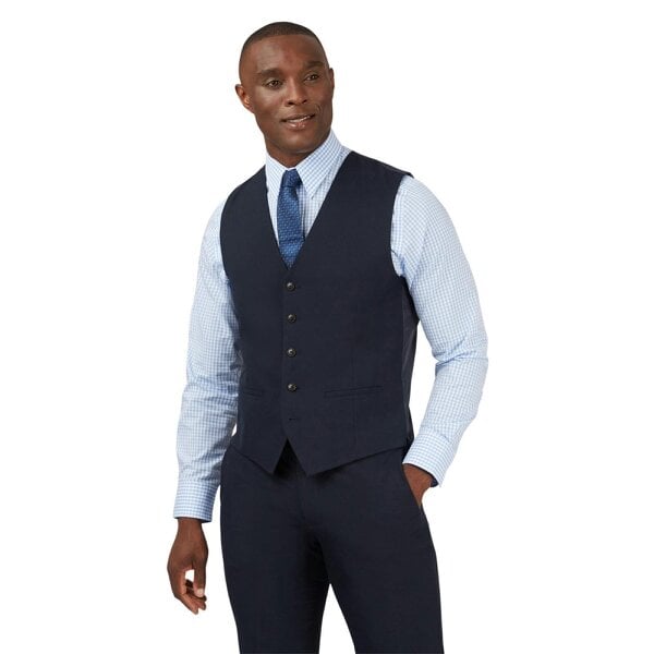 Limehaus Regular Fit Navy Waistcoat