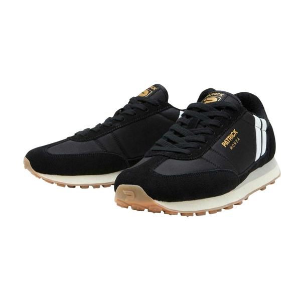 Patrick Mens Monza Suede Trainers - Black/White - 