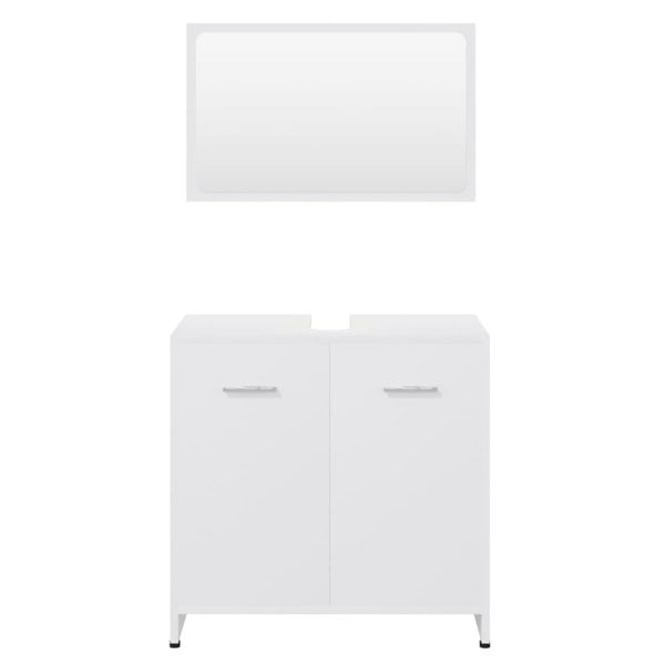 Berkfield Bathroom Furniture Set White Engineered Wood