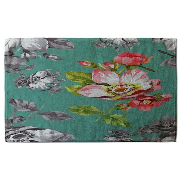 Benjamin Tate Design Bright Flower on Green (Bath Towel)