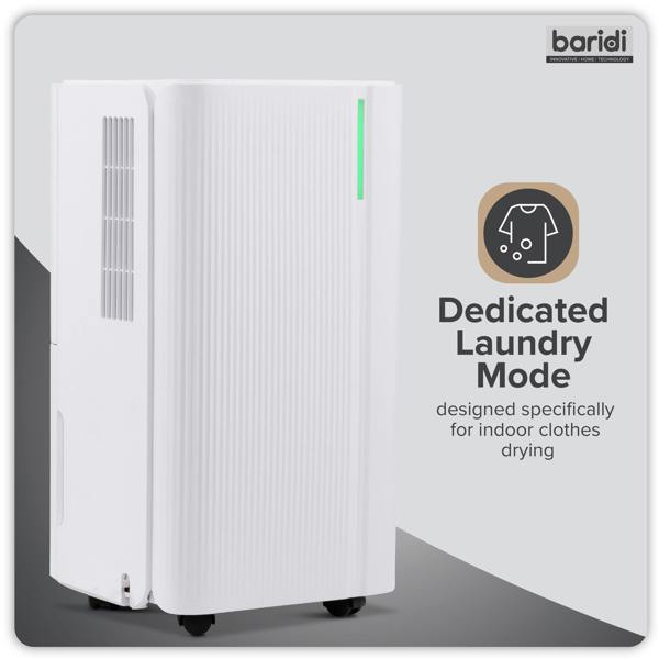 Dellonda Baridi Dehumidifier with Digital Display & 24hr Timer 12L White - DH147